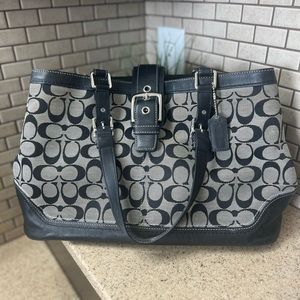 Black and Beige Coach Purse